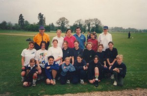 New Sarum ladies juniors with me helping fantastic coach Brian Hiscock